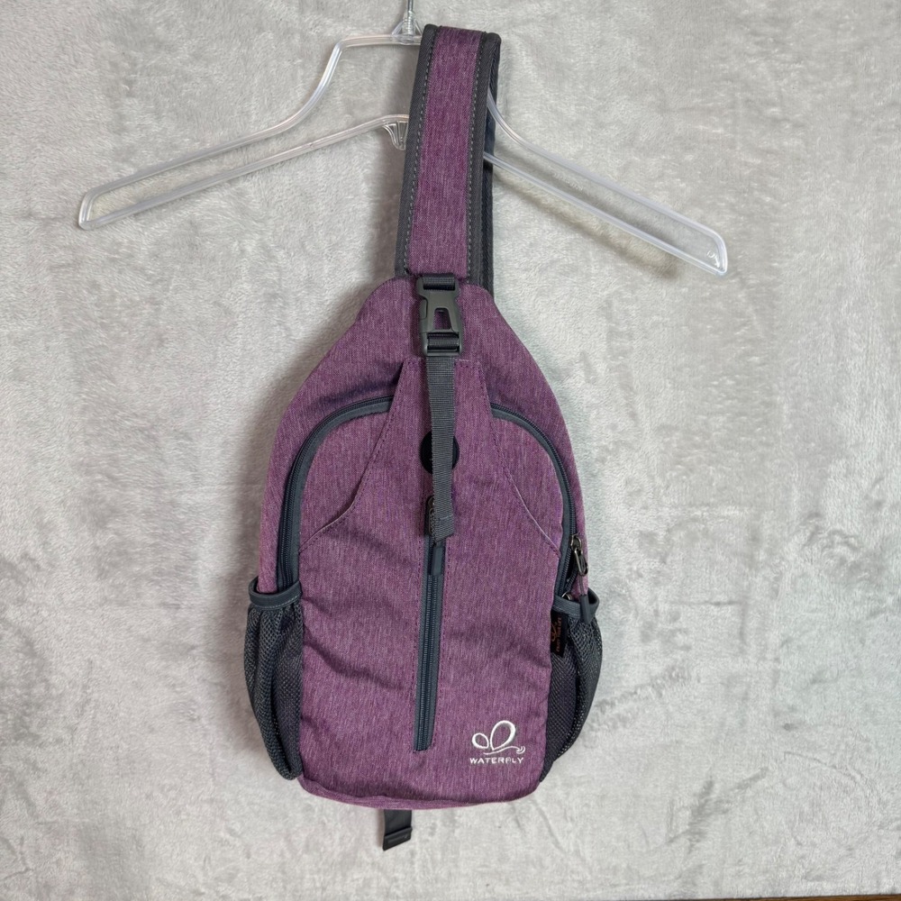 Waterfly Purple Sling Bag Crossbody Backpack Small Hiking Daypack Nylon